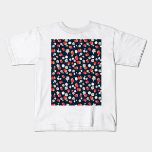 Rose red, White, gray, pink, flowers painting (1929) pattern by Charles Goy Kids T-Shirt